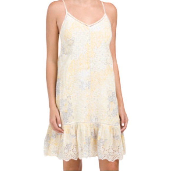 Rachel Zoe Dresses & Skirts - Rachel Zoe Yellow/Gray Embroidered Sun Dress